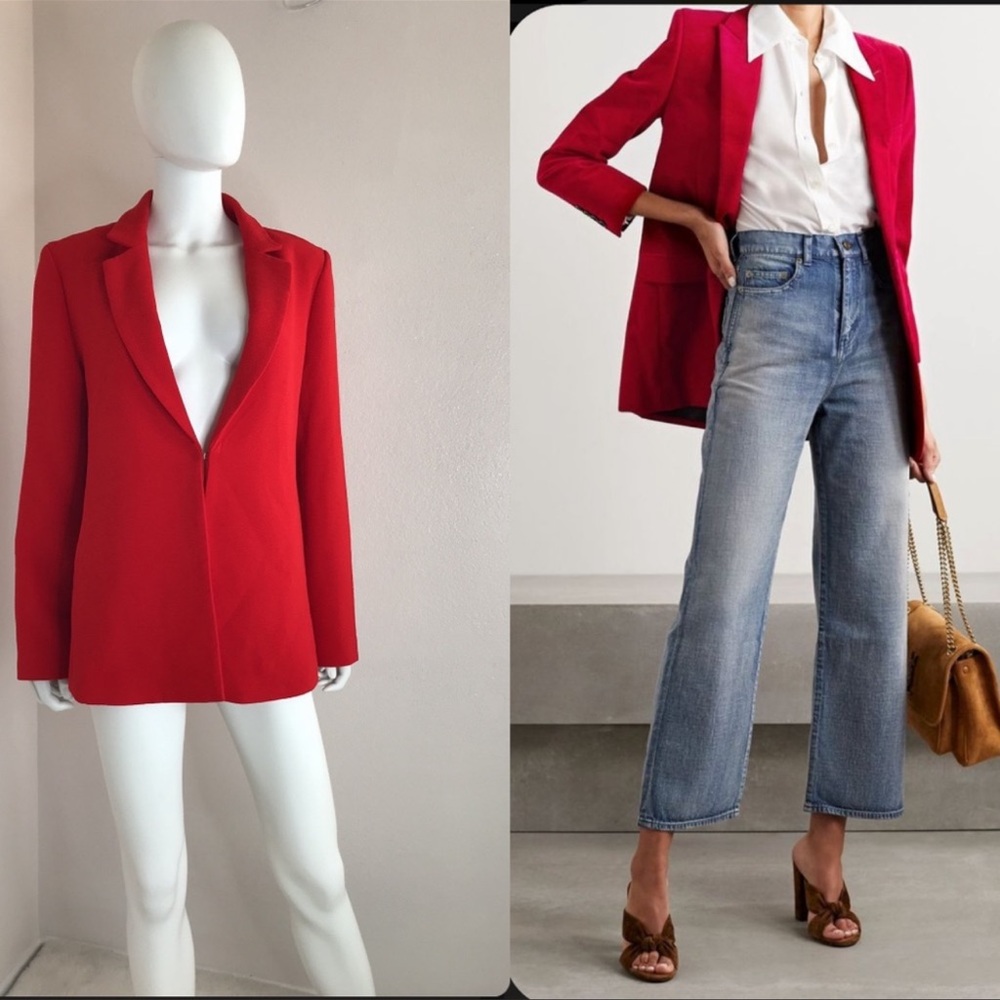 Adrienne Vittadini L red textured blazer in large